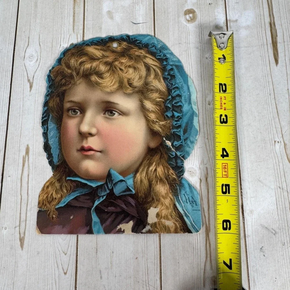 Hood's Household Calendar 1888 by C.I. Hood & Co. 1887 Die-cut Cardstock